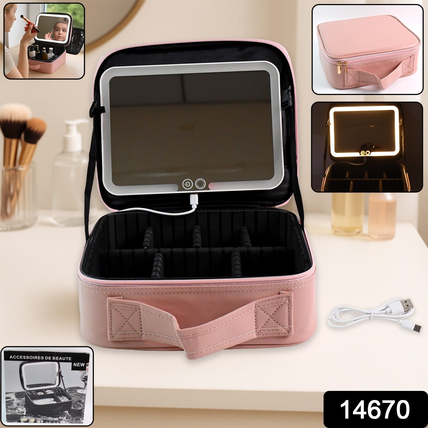 Travel Makeup Case with Lighted Mirror Travel Makeup Case with Lighted Mirror